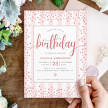 誕生日赤面ピンクローズ金ゴールドグリッタースクリプトchic