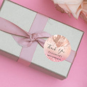 誕生日赤面ピンクローズ金ゴールド名気球 ラウンドシール