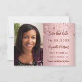 誕生日赤面ピンク写真の日付を保存 セーブザデート (正面)