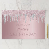 誕生日赤面ピンク銀グリッター紙ランチョンマット ペーパーパッド (インサイチュ)