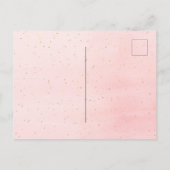 誕生日赤面金ゴールドグリッターバルーン インビテーションポストカード (裏面)