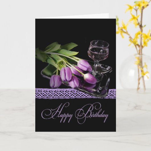 誕生日赤面 カード (黄色い花)