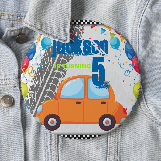 誕生日車とトラックデザイン 缶バッジ (インサイチュ)