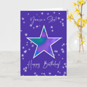 誕生日輝くスターforトゥイーンまたはティーン カード (黄色い花)