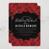 誕生日週末の予定 招待状 (正面/裏面)