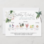 誕生日週末の日程 | パームビーチ 招待状 (正面)