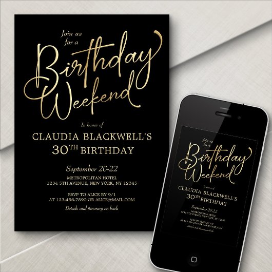 誕生日週末旅行招待状 招待状