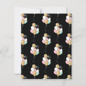 誕生日週末旅行誕生日グリッターピンク 招待状 (裏面)