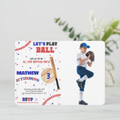 誕生日野球写真招待 招待状 (スタンド正面)