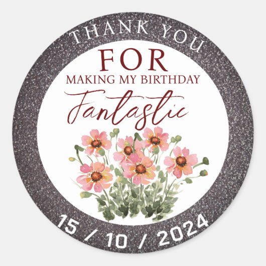 誕生日野生の花 ラウンドシール (正面)