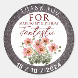 誕生日野生の花 ラウンドシール