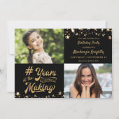 誕生日金ゴールドは何年も撮影に輝く 招待状 (正面)