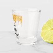 誕生日金ゴールドグリッタードライブ名 ショットグラス (右)