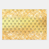 誕生日金ゴールドゴールデングリッター名 ラッピングペーパーシート (正面3)