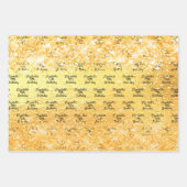 誕生日金ゴールドゴールデングリッター名 ラッピングペーパーシート (正面)