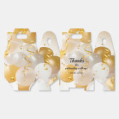 誕生日金ゴールドホワイトバルーン大切妻パーティー フェイバーボックス (見開き)