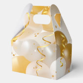 誕生日金ゴールドホワイトバルーン大切妻パーティー フェイバーボックス (裏面)