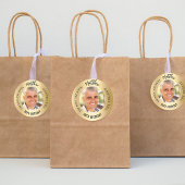 誕生日金ゴールド写真の男の伝説 ラウンドシール