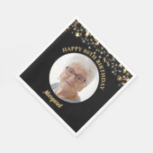 誕生日金ゴールド星写真Any Age カスタムColor スタンダードランチョンナプキン (角)