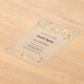 誕生日金ゴールド澄ん星 アクリル招待状 (レイダウン)