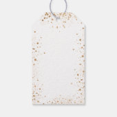 誕生日金ゴールド白グリッターバ感謝していロン ギフトタグ (裏面)