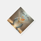 誕生日金魚が飛び出す スタンダードカクテルナプキン (角)