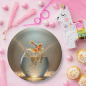 誕生日金魚が飛び出す ペーパープレート (パーティー)