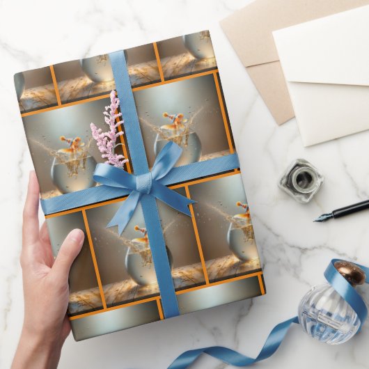 誕生日金魚が飛び出す ラッピングペーパー (ギフト)