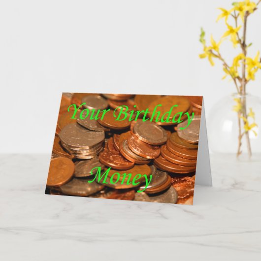 誕生日金 カード (黄色い花)