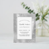 誕生日銀エレガント白 インビテーションポストカード (スタンド正面)