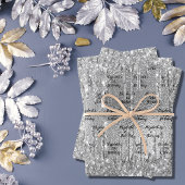 誕生日銀グリッターは金属モノグラムを乾燥させる ラッピングペーパーシート