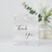 誕生日銀グリッターサンキューカード (スタンド正面)