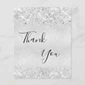 誕生日銀グリッターサンキューカード (正面)