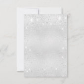 誕生日銀グリッターダストバタフライエレガント 招待状 (裏面)
