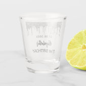 誕生日銀グリッター乾燥機名 ショットグラス (裏面)