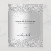 誕生日銀グリッター予算サンキューカード (裏面)