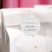 誕生日銀グリッター名の日付 ラウンドシール