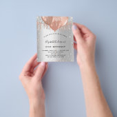 誕生日銀バラ金ゴールドグリッターバルーン予算 チラシ (手)