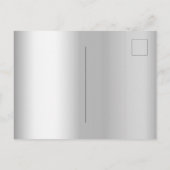 誕生日銀バラ金ゴールドグリッターバルーン インビテーションポストカード (裏面)