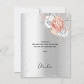 誕生日銀バラ金ゴールドフローラ輝 サンキューカード (裏面)