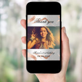 誕生日銀バラ金ゴールド写真サンキューカード 招待状