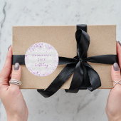 誕生日銀パープルグリッターダストモノグラム ラウンドシール