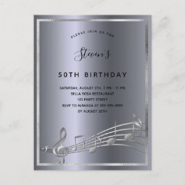 誕生日銀メタル音楽メタルノート インビテーションポストカード