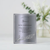 誕生日銀メタル音楽メタルノート インビテーションポストカード (スタンド正面)