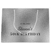 誕生日銀名ミニマルモダンリスト ラージペーパーバッグ (正面)