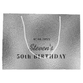 誕生日銀名ミニマルモダンリスト ラージペーパーバッグ (裏面)