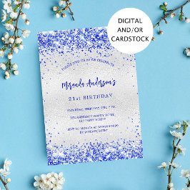 誕生日銀王室の色の招待 招待状