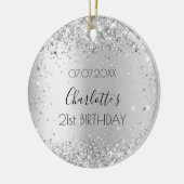 誕生日銀紙吹雪名 セラミックオーナメント (左)