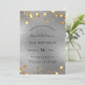 誕生日銀金ゴールド星パーティー 招待状 (スタンド正面)