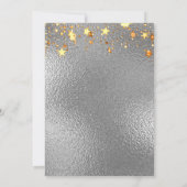 誕生日銀金ゴールド星パーティー 招待状 (裏面)